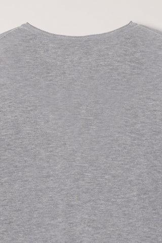 SUMMER ESSENTIAL CREWNECK CARDIGAN MELANGE GREY