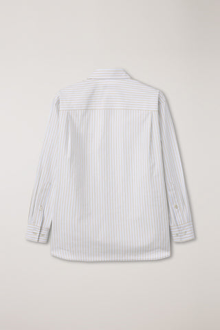 UNISEX OVERSIZED STRIPED SHIRT BEIGE STRIPE