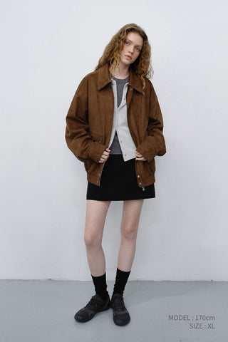 UNISEX ALTER-SUEDE ZIP-UP BLOUSON CAMEL SUEDE