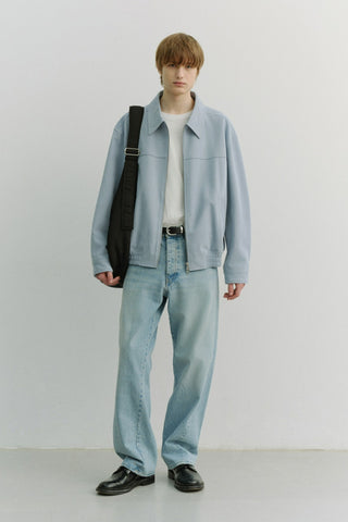 UNISEX ALTER-SUEDE COLLARED BLOUSON SOFT BLUE