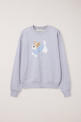 UNISEX PUPPY SWEATSHIRT MID MELANGE GREY