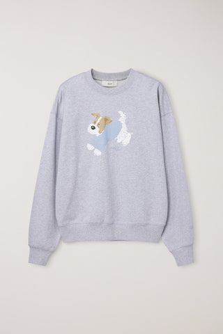 UNISEX PUPPY SWEATSHIRT MID MELANGE GREY