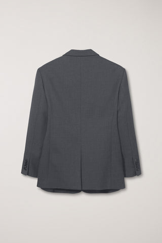 ESSENTIAL 2 BUTTON WOOL BLAZER MELANGE GREY