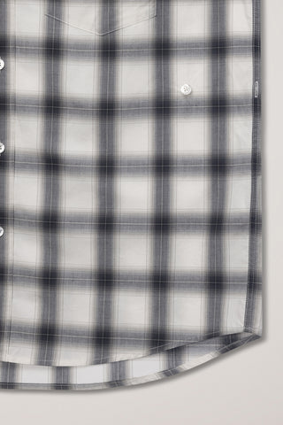 UNISEX 2-WAY OVERSIZED CHECKED SHIRT BLACK OMBRE CHECK