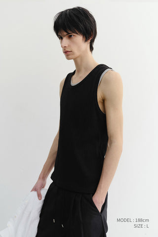 RELAXED SLEEVELESS TOP BLACK