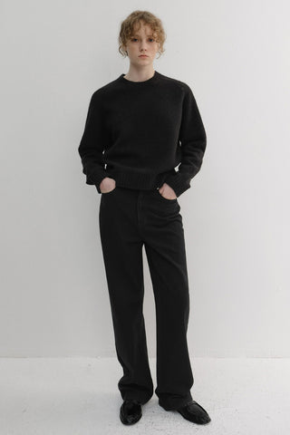 BRUSHED STRAIGHT JEANS BLACK