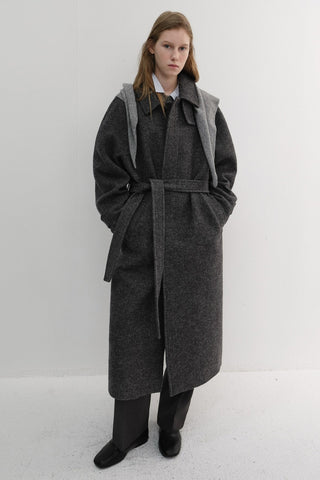 UNISEX RELAXED BALMACAAN COAT CHARCOAL GREY