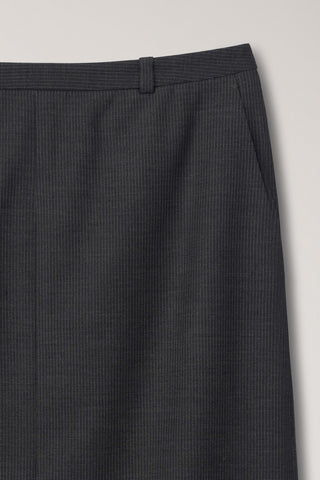 H-LINE STRIPED MAXI SKIRT GREY STRIPE
