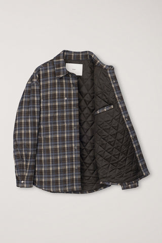 UNISEX QUILTED FLANNEL SHIRT BROWN CHECK