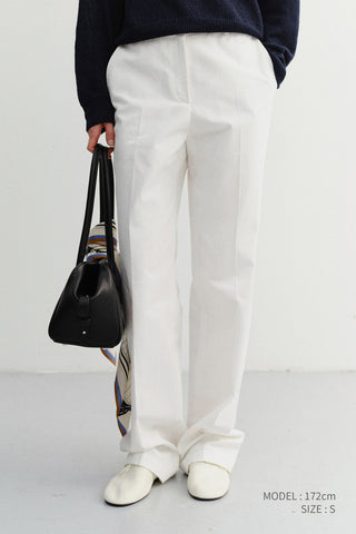 SUMMER STRAIGHT CHINO SLACKS WHITE