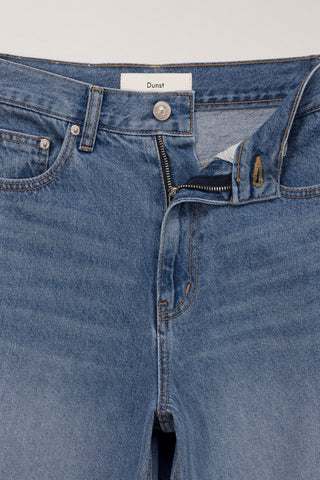 DAMAGED WIDE JEANS CLASSIC BLUE