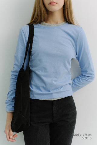 ESSENTIAL CREW-NECK T-SHIRT SOFT BLUE