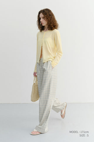UNISEX CHECKED PAJAMA SLACKS OLIVE CHECK