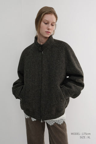 UNISEX HARRINGTON WOOL BLOUSON BROWN