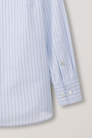UNISEX OVERSIZED STRIPED SHIRT SKY BLUE STRIPE