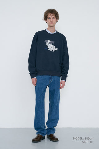 UNISEX PUPPY SWEATSHIRT FRENCH NAVY