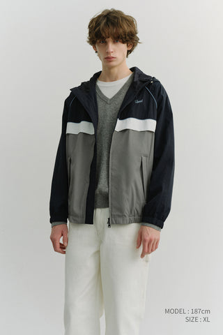 UNISEX BLOCKED WINDBREAKER NAVY