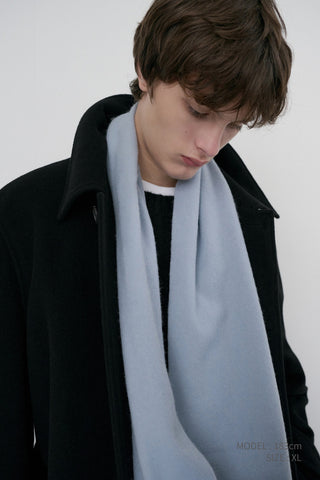 UNISEX BELTED CASHMERE MAC COAT BLACK