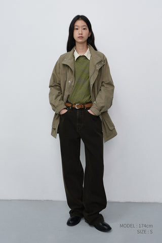 RELAXED WIDE JEANS DYED BROWN