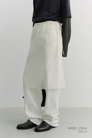 SEE-THROUGH LAYERING SKIRT IVORY