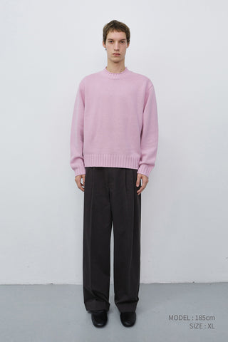 UNISEX CHUNKY ROLL NECK SWEATER SOFT PINK