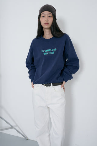 UNISEX SLOGAN SWEATSHIRT NAVY