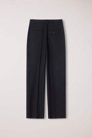 PLEATED SEMI-WIDE SLACKS BLACK
