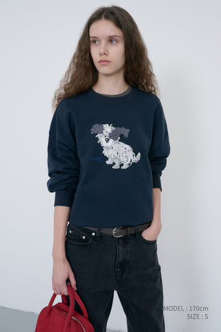 UNISEX PUPPY SWEATSHIRT FRENCH NAVY