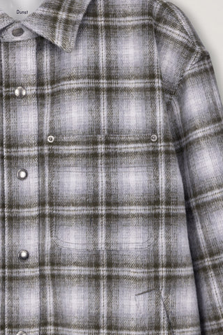 UNISEX QUILTED FLANNEL SHIRT KHAKI CHECK