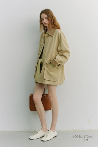 UNISEX COTTON CHORE JACKET BEIGE