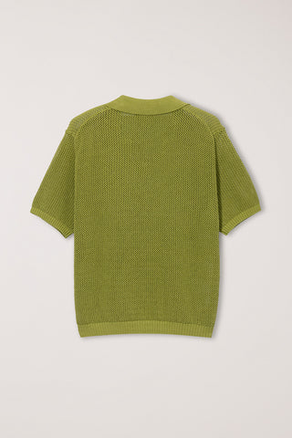 UNISEX CHUNKY POLO KNIT OLIVE