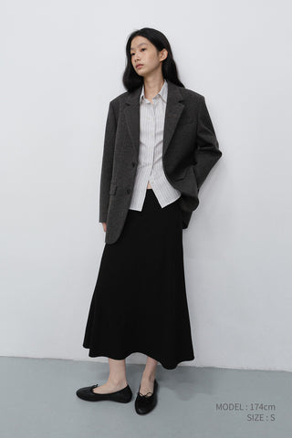 FLUID LONG SKIRT BLACK