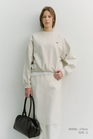UNISEX DUNST LOGO CREASE SWEATSHIRT OATMEAL MELANGE