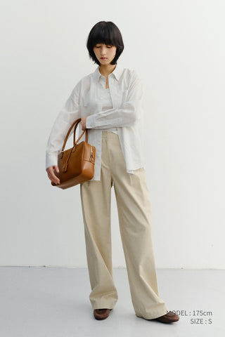 UNISEX CLASSIC STRIPED BD OVERSHIRT CREAM