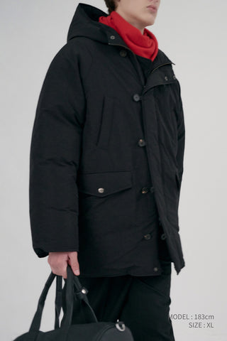 UNISEX GOOSE DOWN PARKA JACKET BLACK