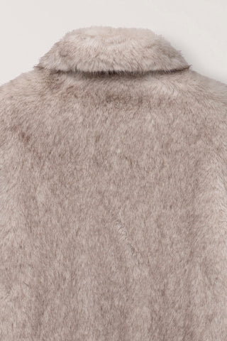 [SULLYOON PICK] CROPPED FUR JACKET GREYISH BEIGE