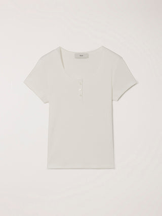 CLASSIC SCOOP NECK TOP IVORY