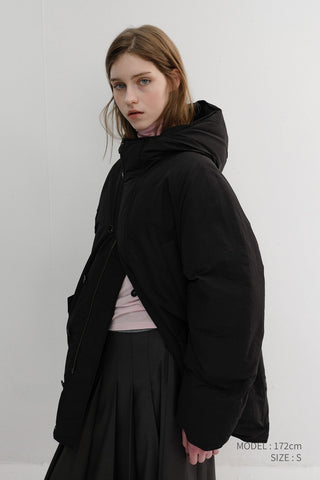 UNISEX GOOSE DOWN PARKA JACKET BLACK