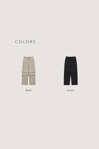 UTILITY PARACHUTE PANTS BEIGE
