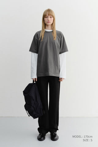 UNISEX ESSENTIAL LOOSE T-SHIRT WASHED CHARCOAL