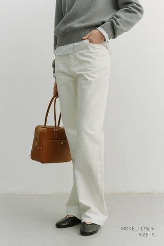 90S WIDE LEG NEW JEANS CREAM WHITE