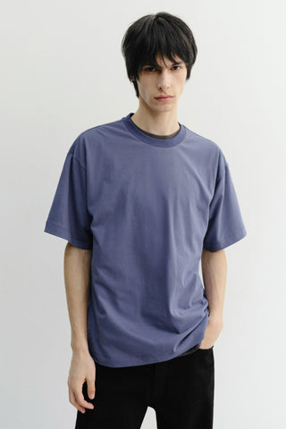 UNISEX ESSENTIAL LOOSE T-SHIRT WASHED BLUE NAVY