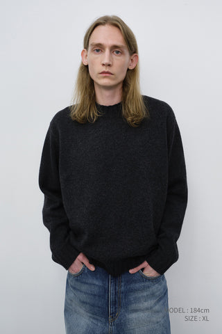 UNISEX CHUNKY ROLL NECK SWEATER CHARCOAL GREY