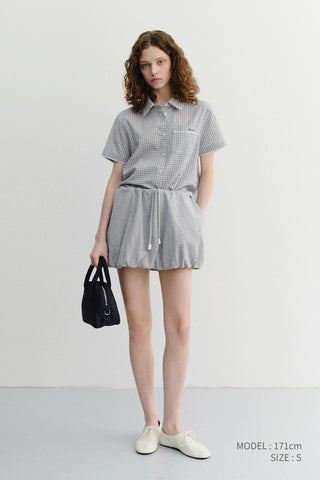 MINI VOLUMED SKIRT MELANGE GREY