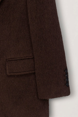 UNISEX ALPACA BLAZER COAT BROWN