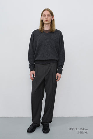 UNISEX CASHMERE V-NECK SWEATER CHARCOAL GREY