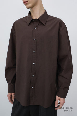 UNISEX REFINED COTTON SHIRT DARK BROWN