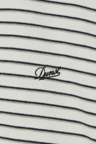UNISEX STRIPED LOGO COLLARED T-SHIRT IVORY STRIPE