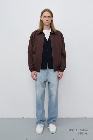 UNISEX COLLARED BLOUSON JACKET BROWN