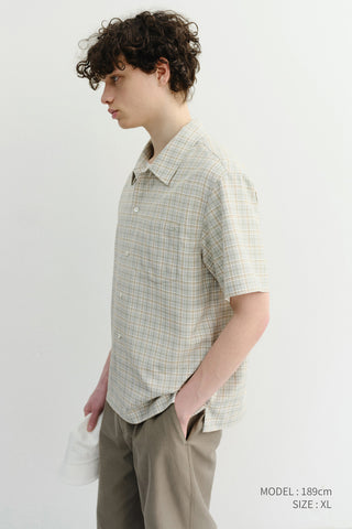 UNISEX CHECKED PAJAMA SHIRT OLIVE CHECK